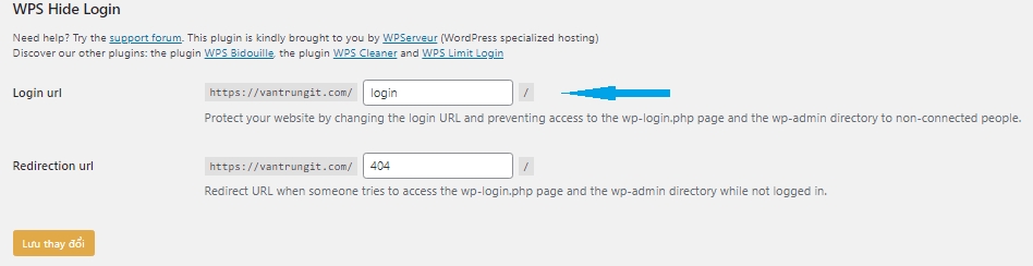 đổi đường dẫn login wordpress